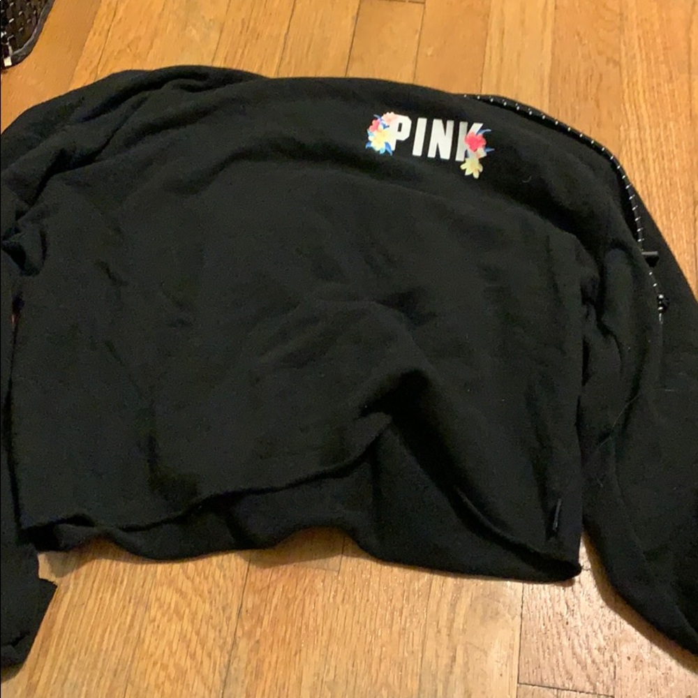 black cropped hoodie